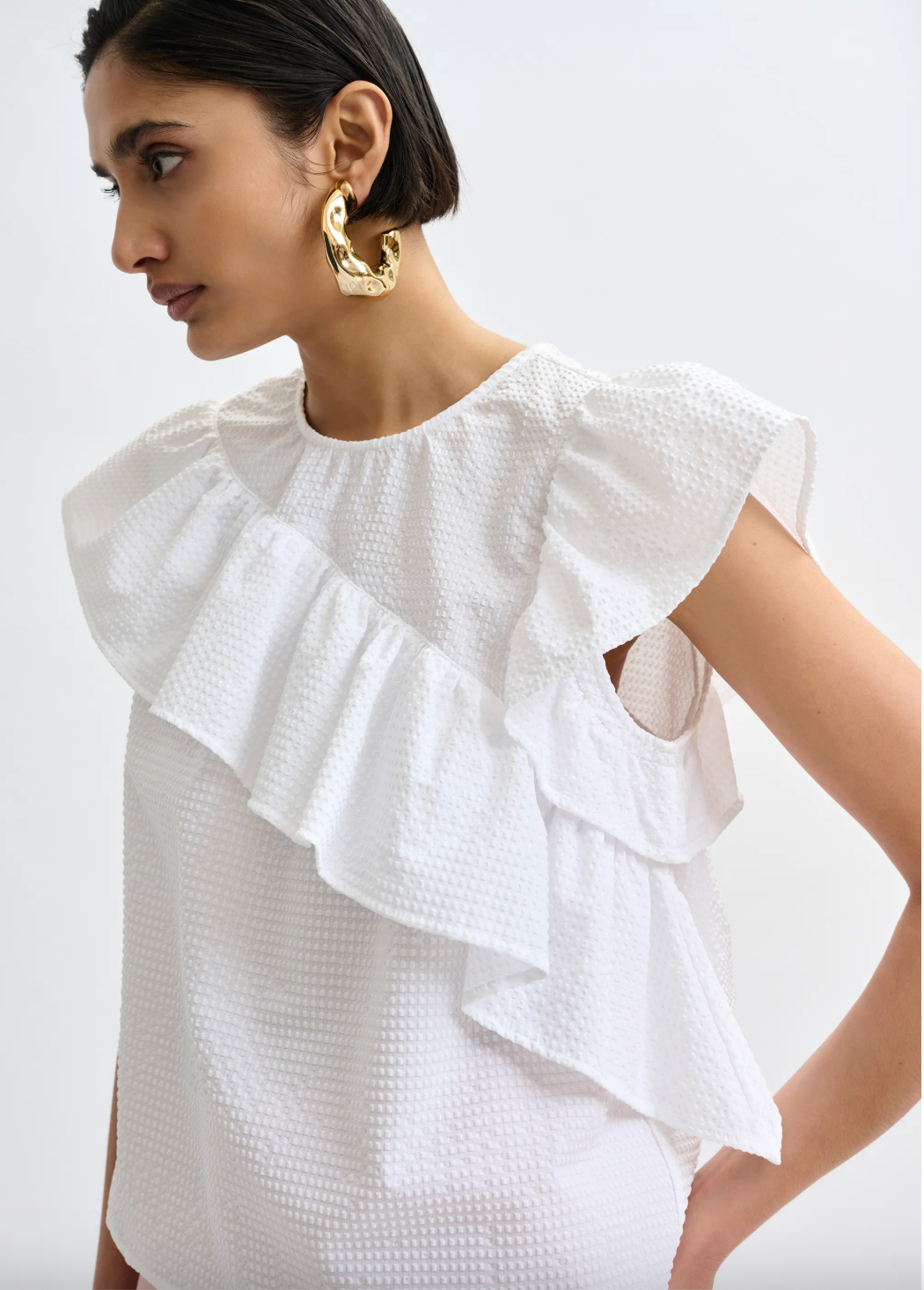 Essentiel Antwerp Joo Joo Ruffle Top in White