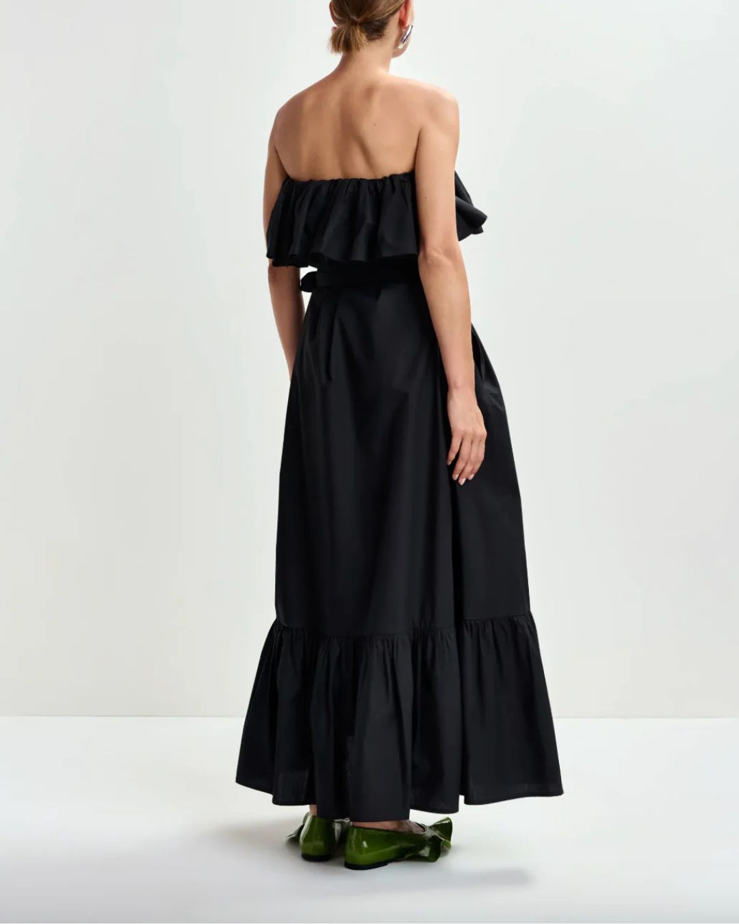 Essentiel Antwerp Joyce Belted Ruffle Dress in Black