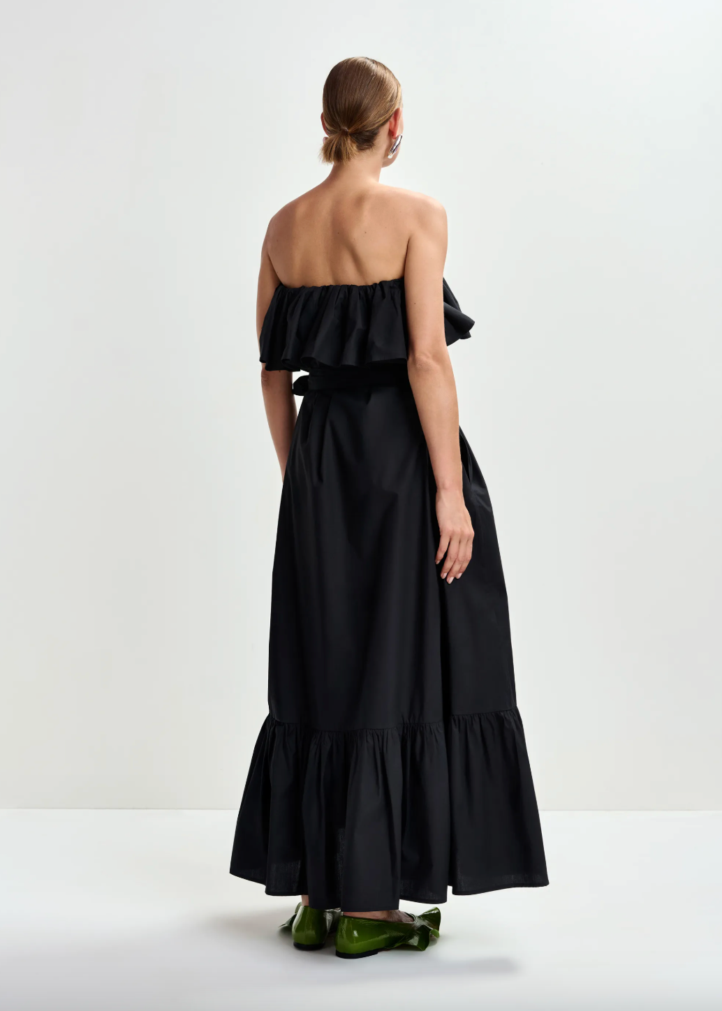 Essentiel Antwerp Joyce Belted Ruffle Dress in Black