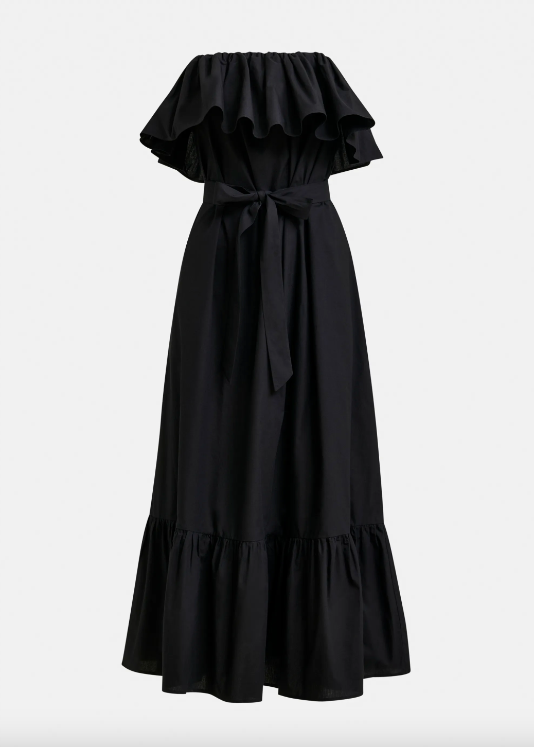 Essentiel Antwerp Joyce Belted Ruffle Dress in Black