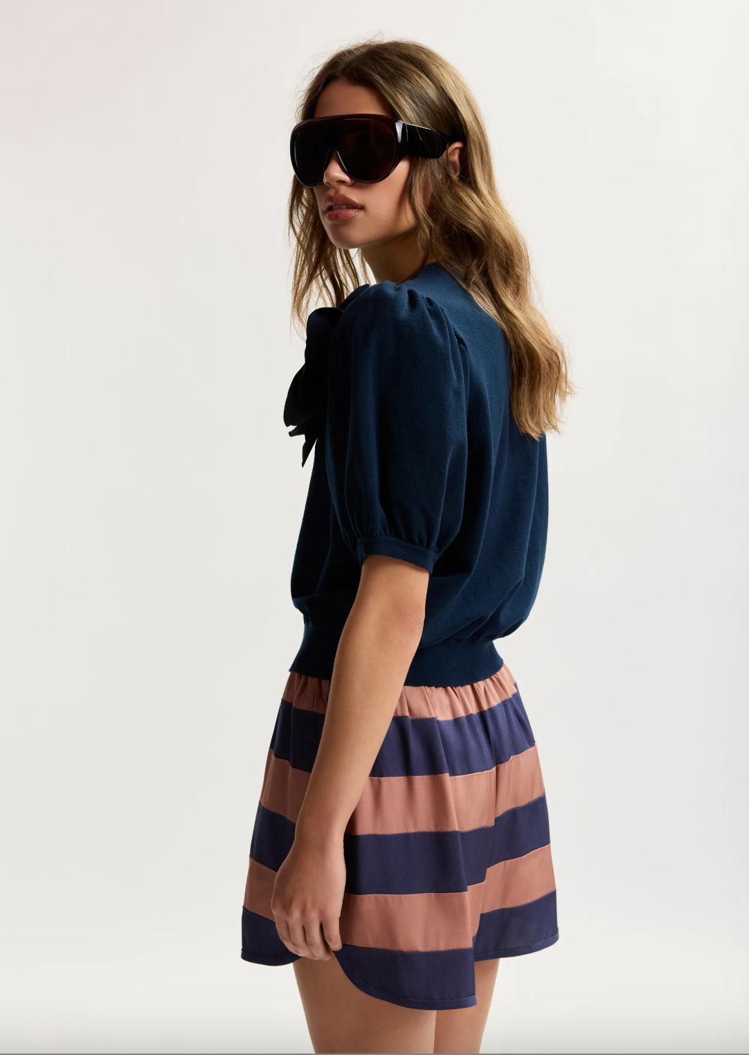 Essentiel Antwerp Jumpo Cardi with Brooch in Patriot Blue