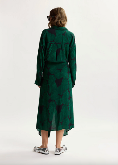 Essentiel Antwerp Kamila Waist Tie Shirt Dress - Bottle Green