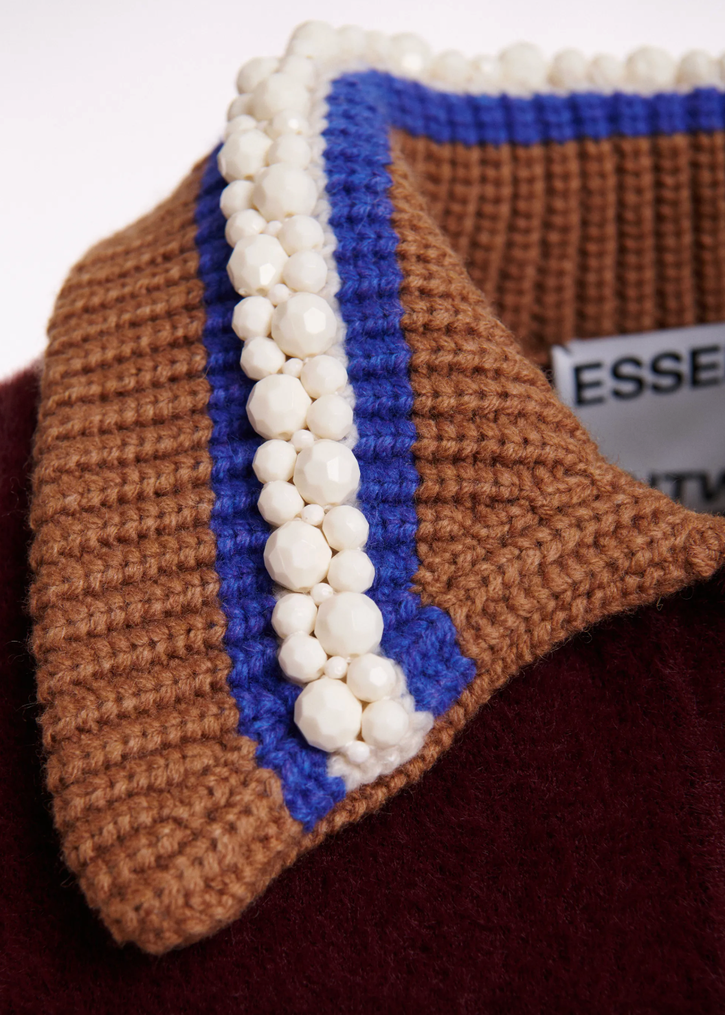 Essentiel Antwerp Kamore Knit Jacket with Collar - Wine Not