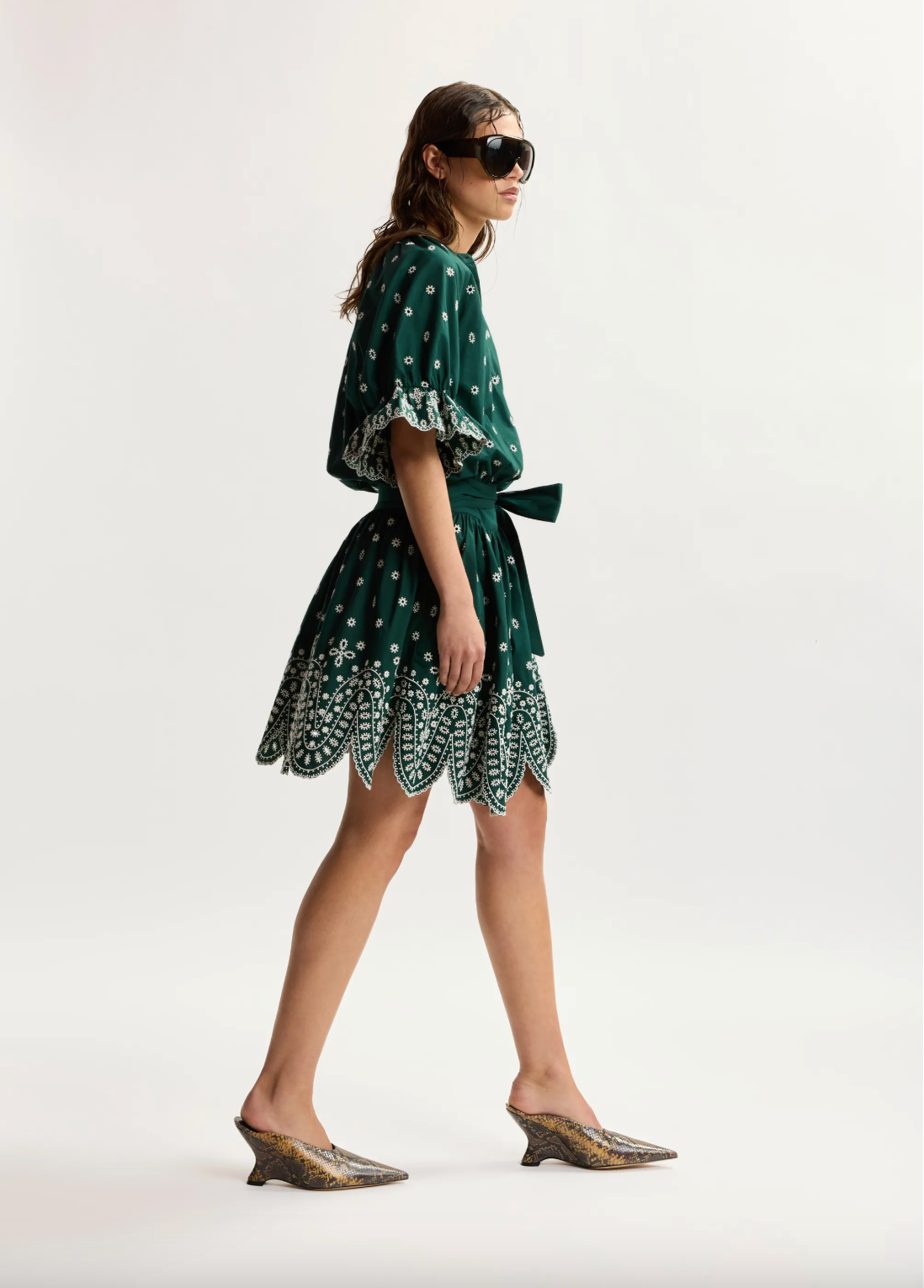 Essentiel Antwerp Kaylani Scallop Edge Dress - Bottle Green