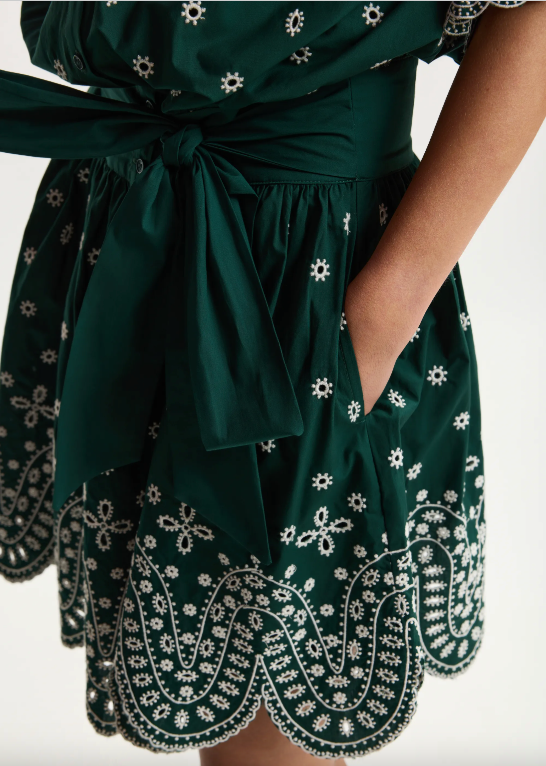 Essentiel Antwerp Kaylani Scallop Edge Dress - Bottle Green