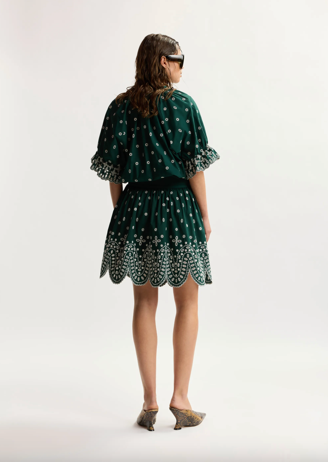 Essentiel Antwerp Kaylani Scallop Edge Dress - Bottle Green