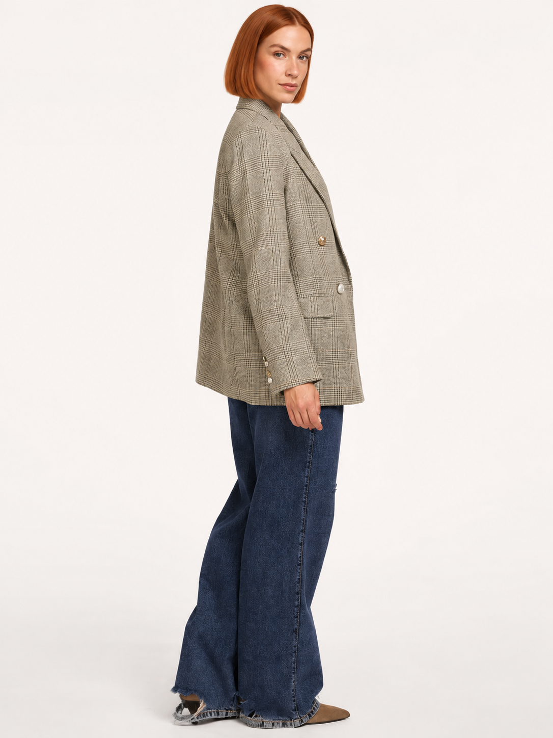Essentiel Antwerp Kit Double Breasted Blazer - Brown Sugar