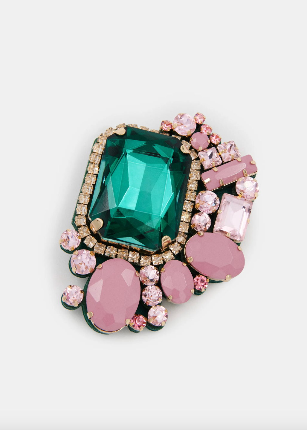 Essentiel Antwerp Kube Stones Brooch - Forest Whisper