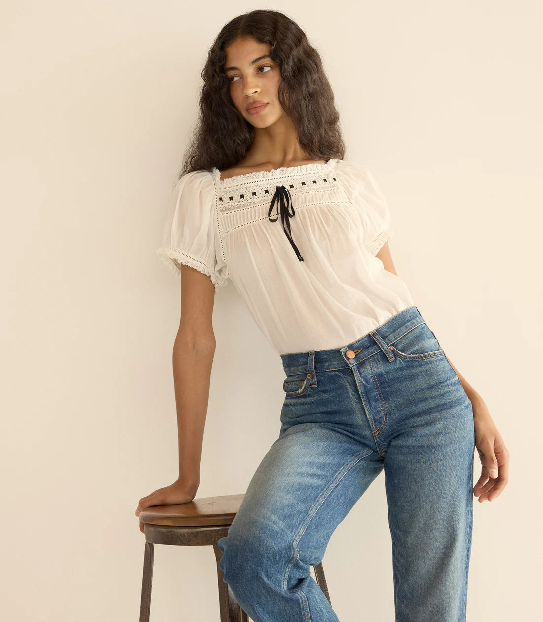 DÔEN Fleurine Top in Salt