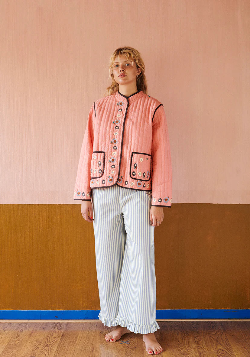 HABIBA Flora Quilted China Jacket in Berry