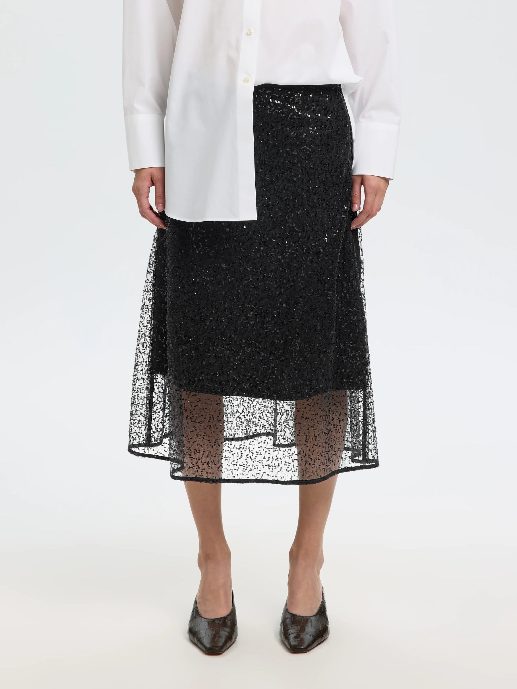 SELECTED Olina Midi Skirt - Black