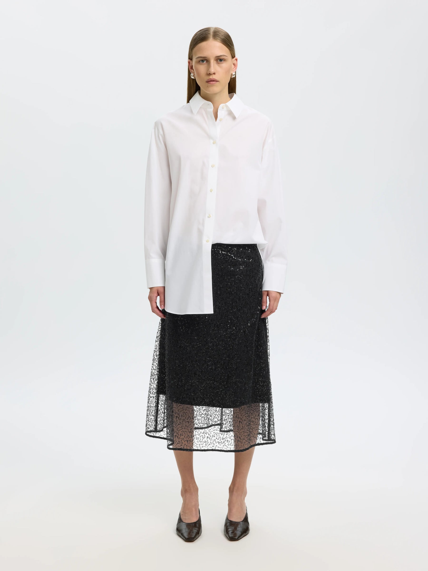 SELECTED Olina Midi Skirt - Black