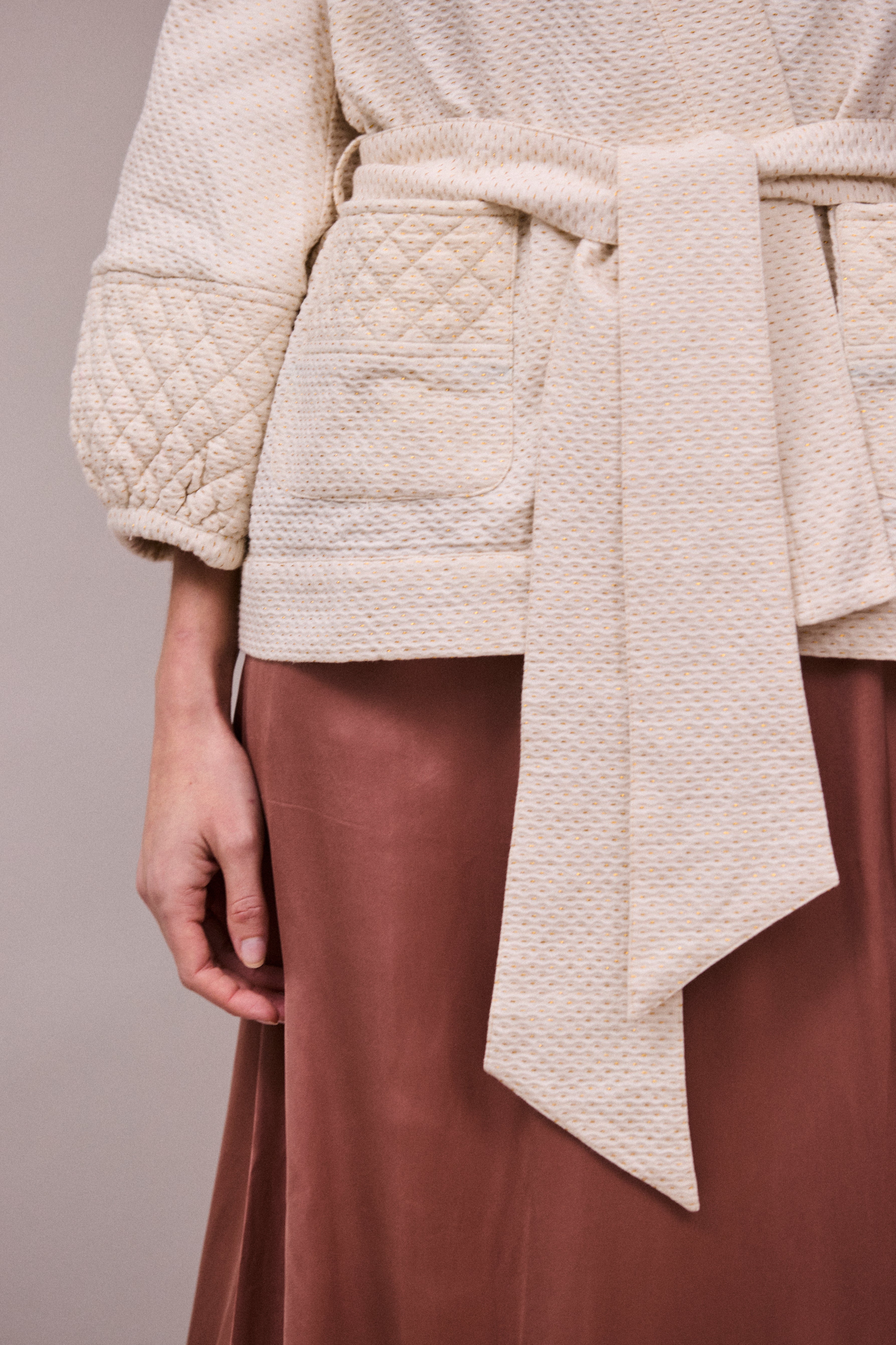 Faune Deia Jacket in Vintage White, Gold