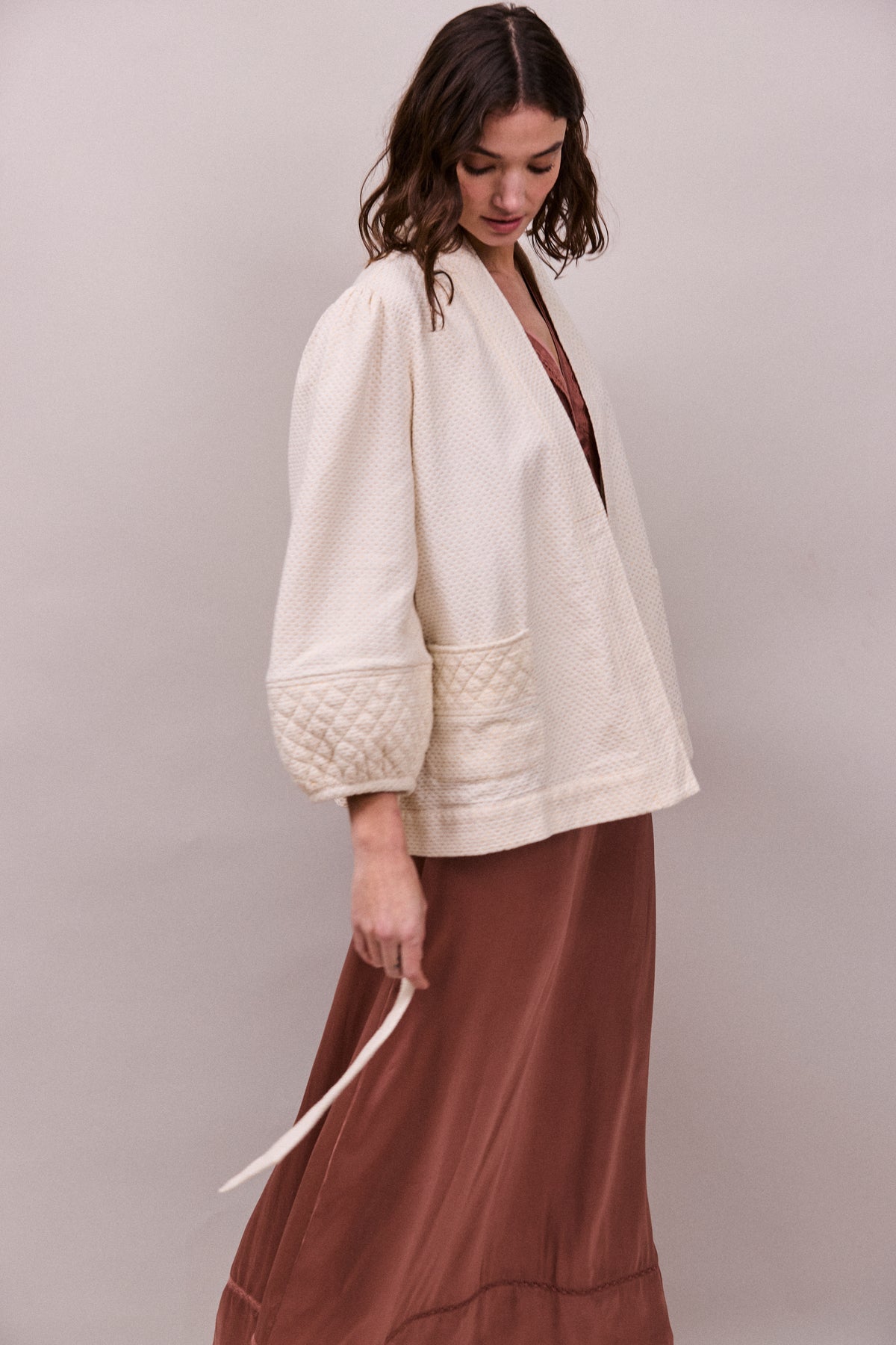Faune Deia Jacket in Vintage White, Gold