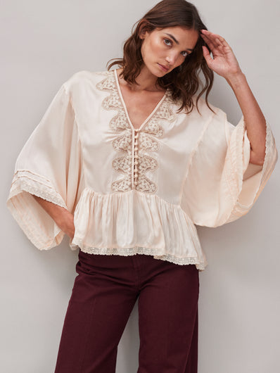 Faune Honeysuckle Blouse in Natural Blush