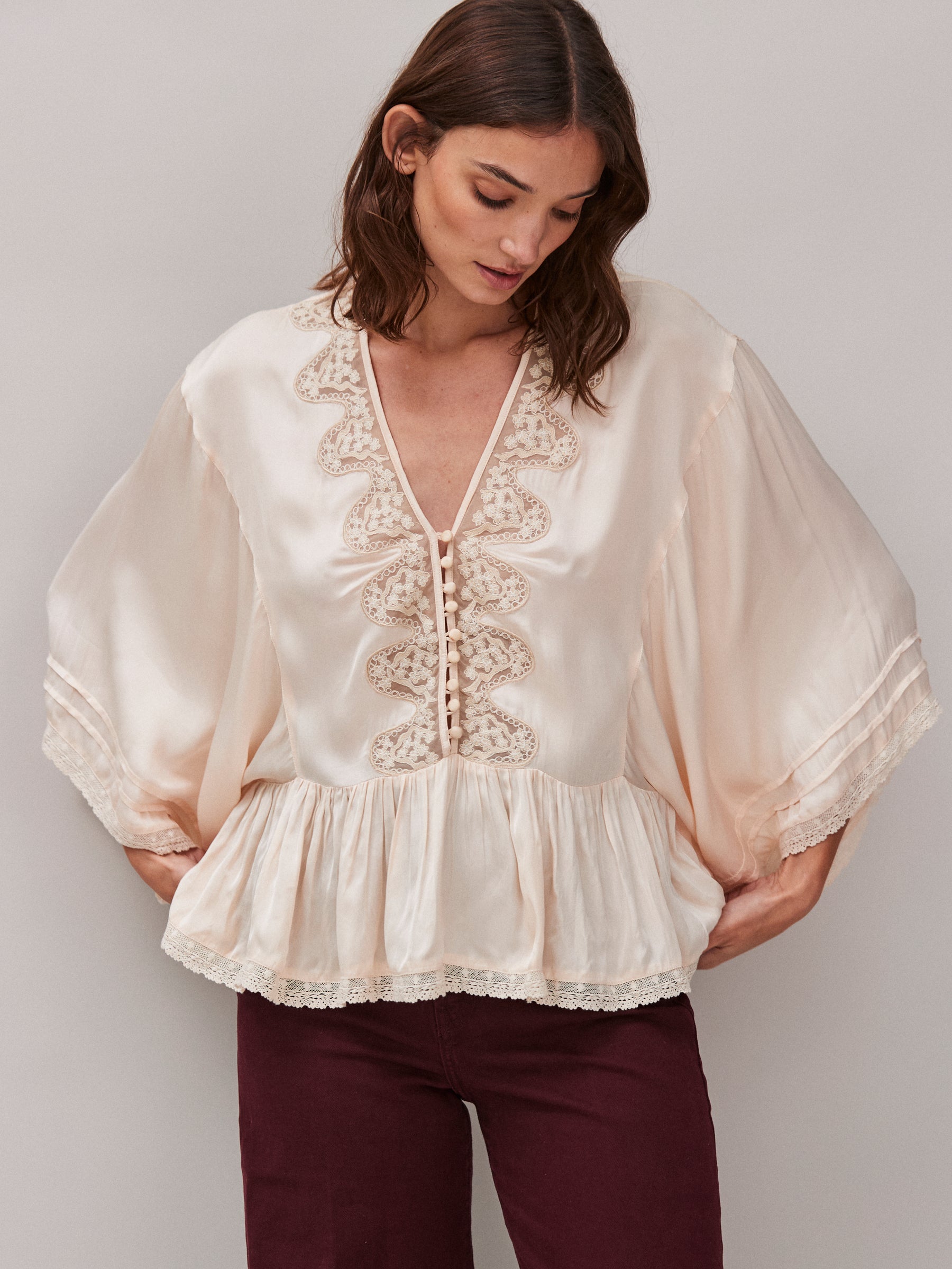Faune Honeysuckle Blouse in Natural Blush