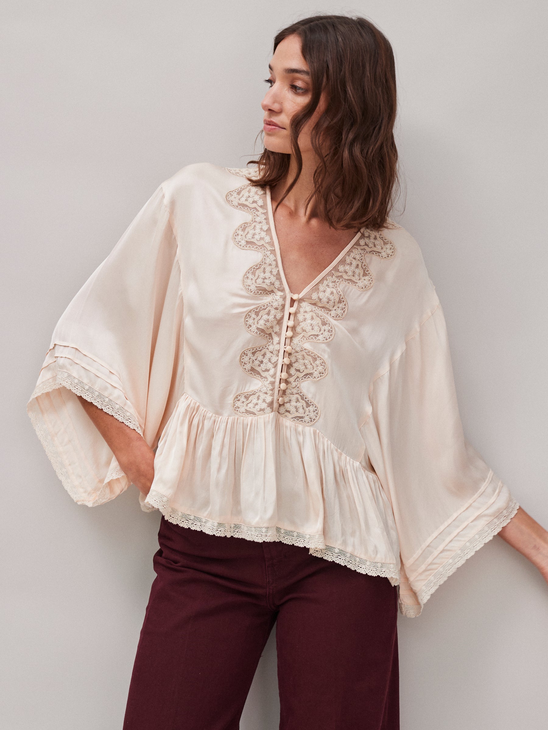 Faune Honeysuckle Blouse in Natural Blush