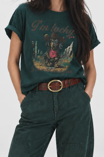 Five Jeans Dog Tee - Evergreen