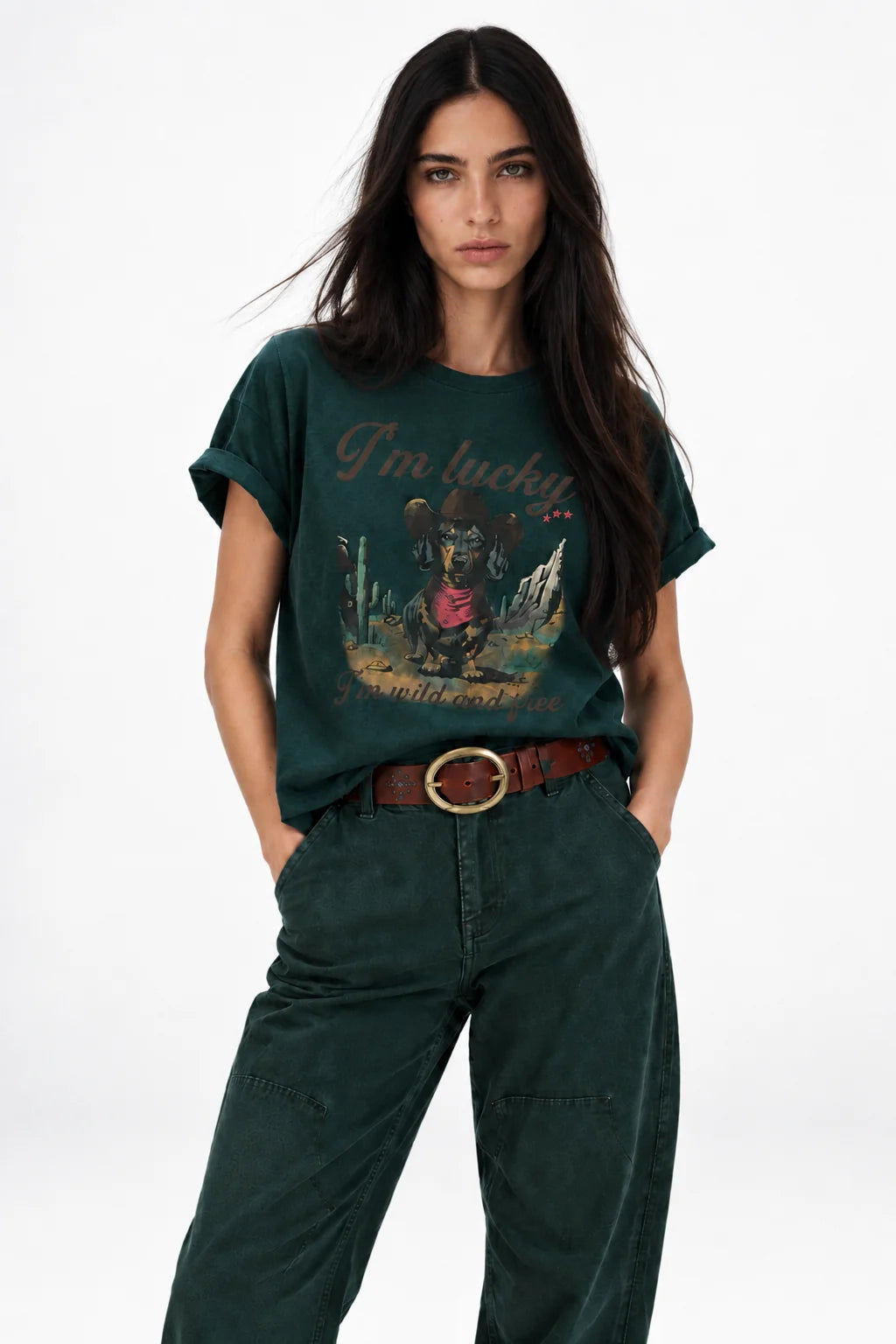Five Jeans Dog Tee - Evergreen