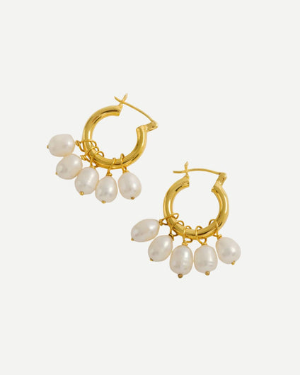 Freya Rose Mini Hoops Detachable Pearls
