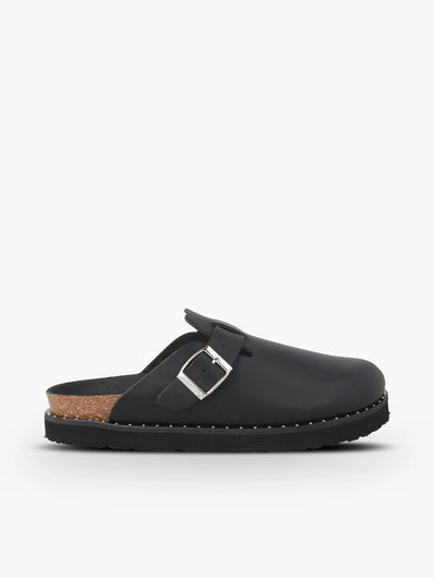 Genuins Riva Vegan Clog in Black Stud
