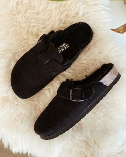 GENUINS  Riva Velour Clog in Black