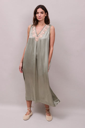 Faune Gracie Slip in Duck  Egg Green