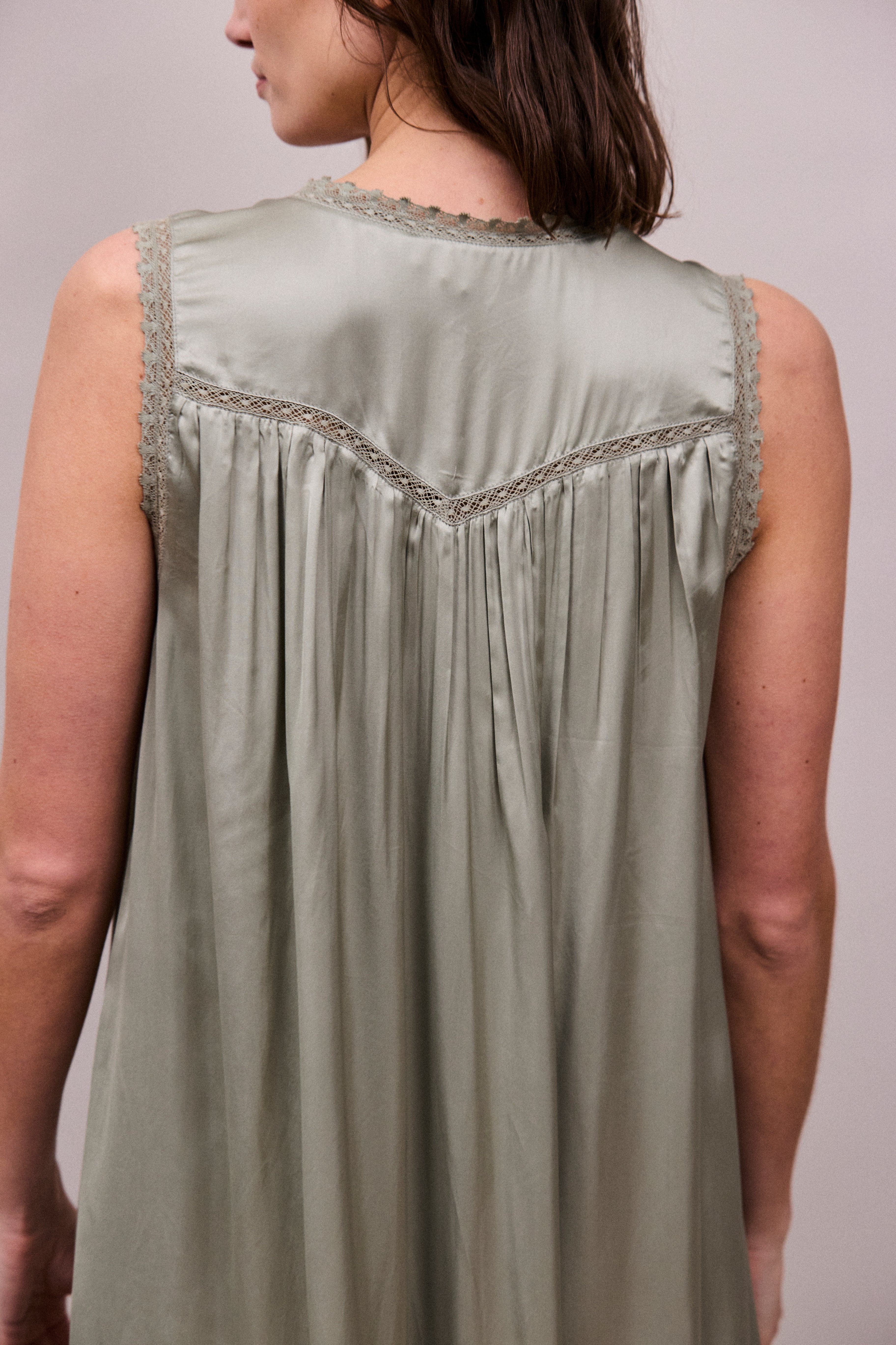 Faune Gracie Slip in Duck  Egg Green