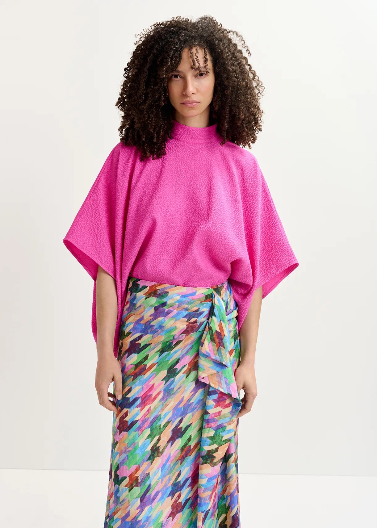 EA Gravy Draped Top in Fuchsia