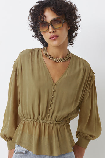 SUNCOO Linsay Blouse in Khaki