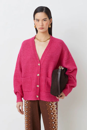 SUNCOO Gaely Knit Cardi in Fuchsia