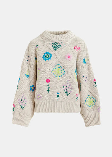 EA Hadream Embroidered Pullover in Off White