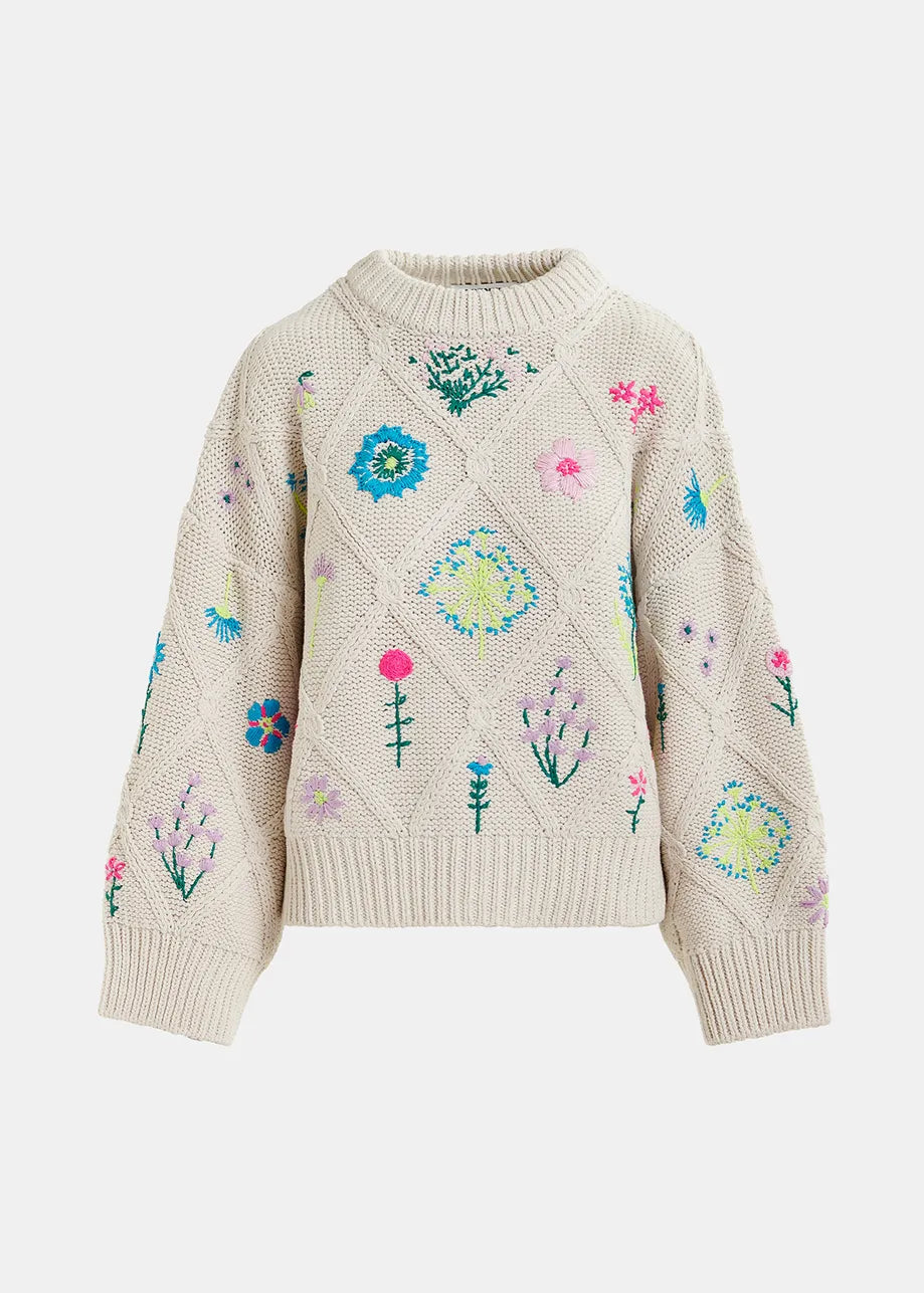 EA Hadream Embroidered Pullover in Off White