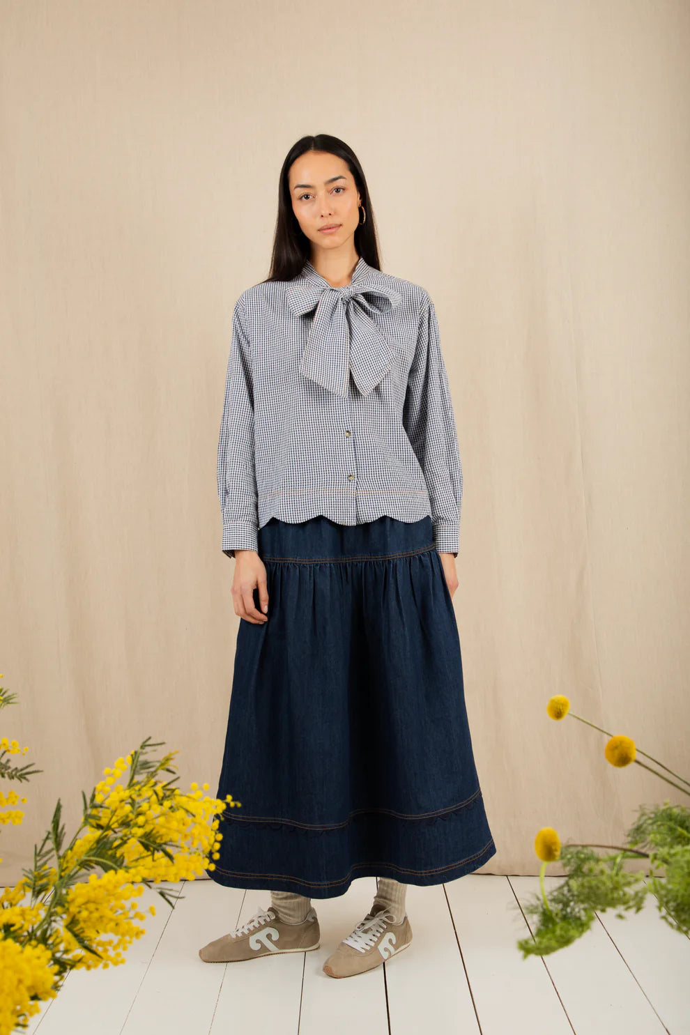 BONTE Hardie Shirt in Navy Gingham