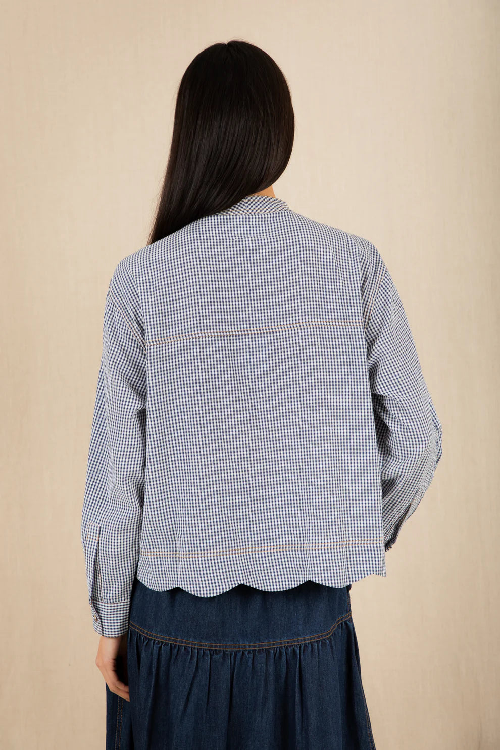 BONTE Hardie Shirt in Navy Gingham