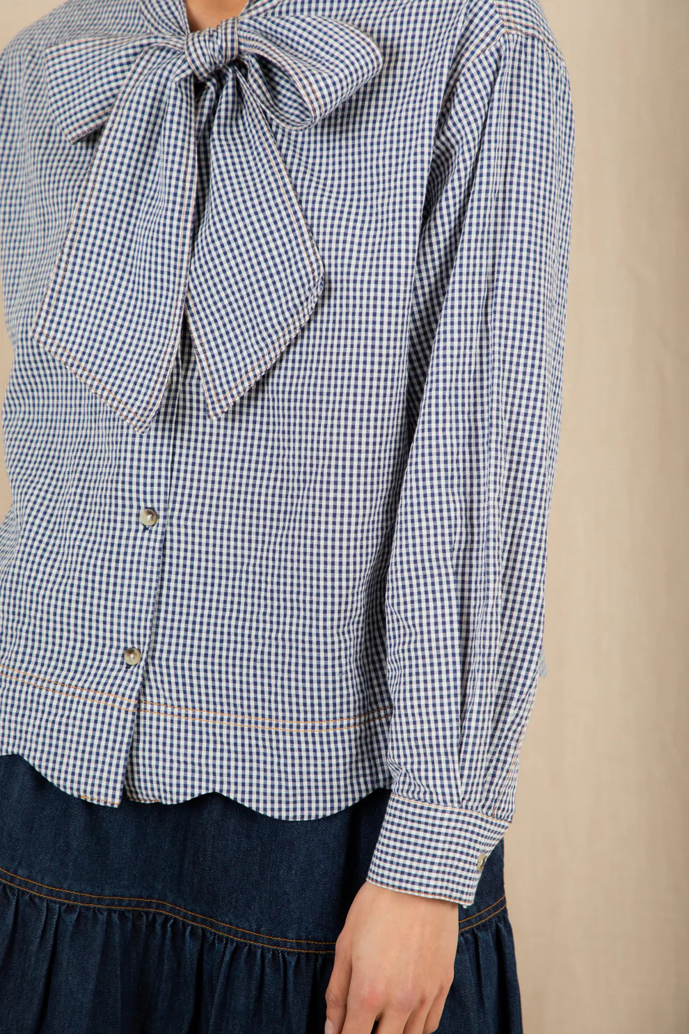 BONTE Hardie Shirt in Navy Gingham