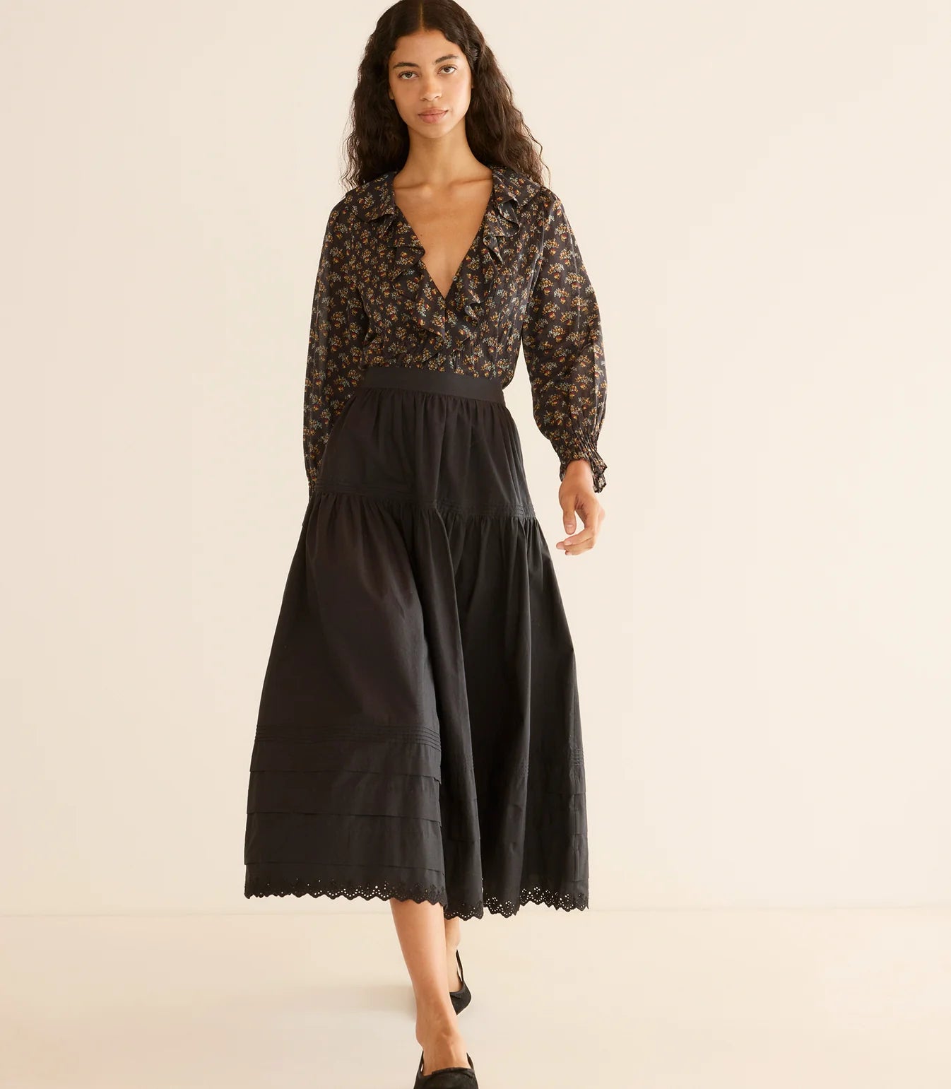 DÔEN Hardy  Top in Delphinium Floral