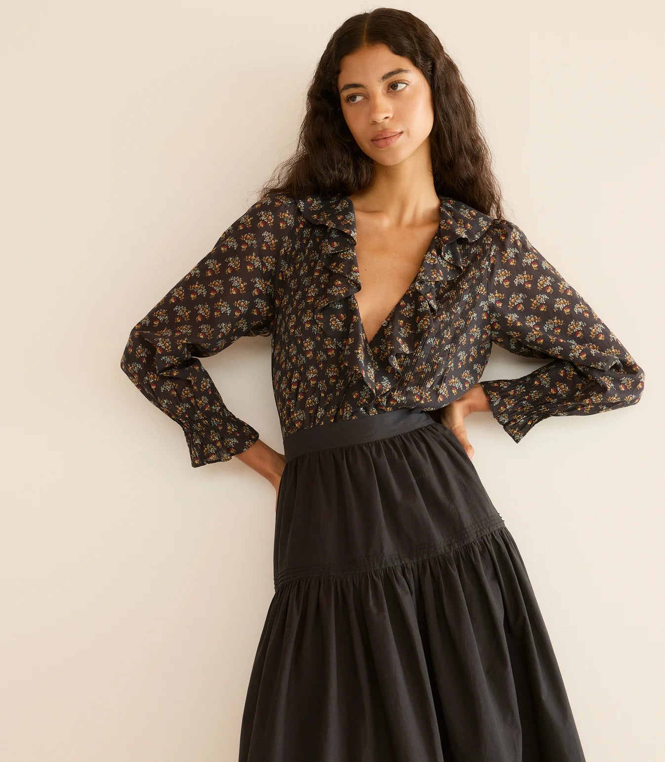 DÔEN Hardy  Top in Delphinium Floral