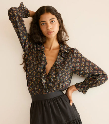 DÔEN Hardy  Top in Delphinium Floral