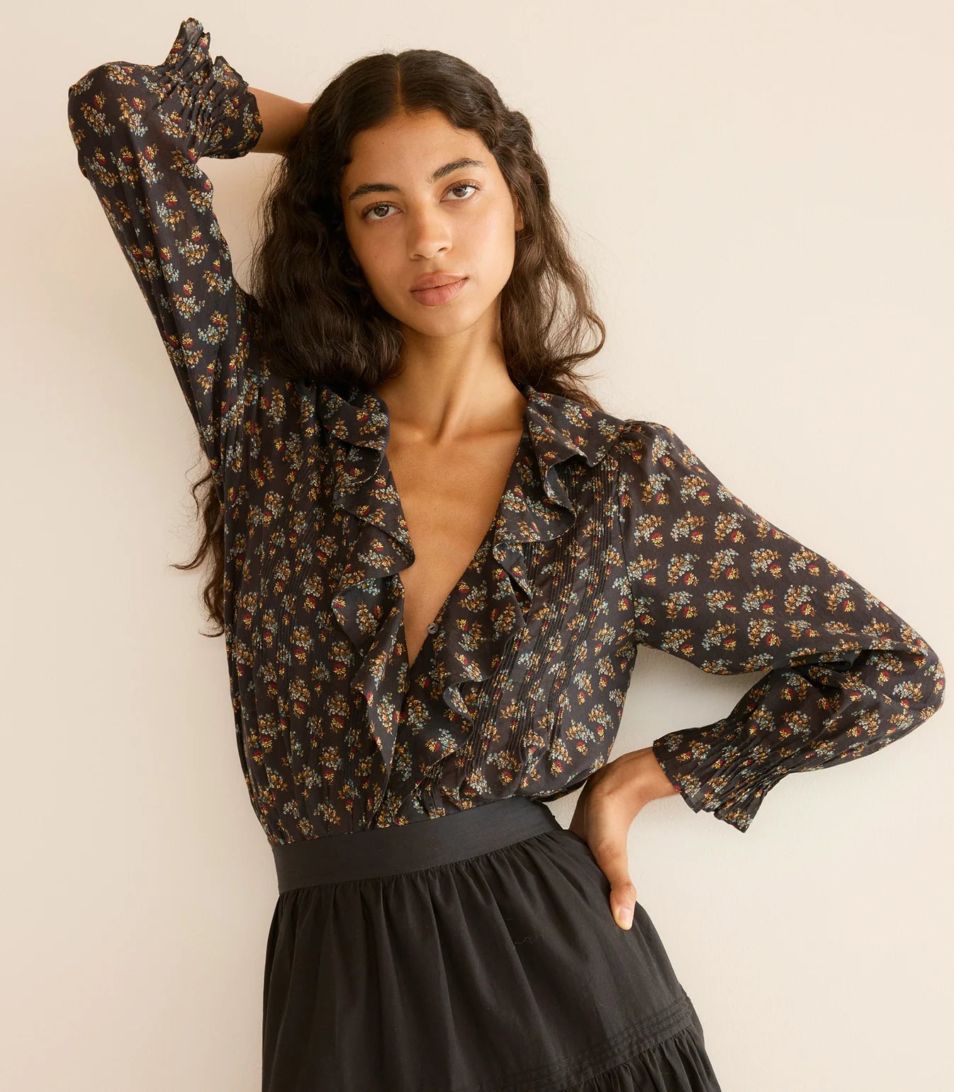 DÔEN Hardy  Top in Delphinium Floral