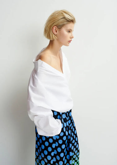 EA Hare Wide Wrap Shirt in White