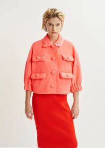 You added <b><u>EA Hecks Cropped Jacket in Calypso Pink</u></b> to your cart.