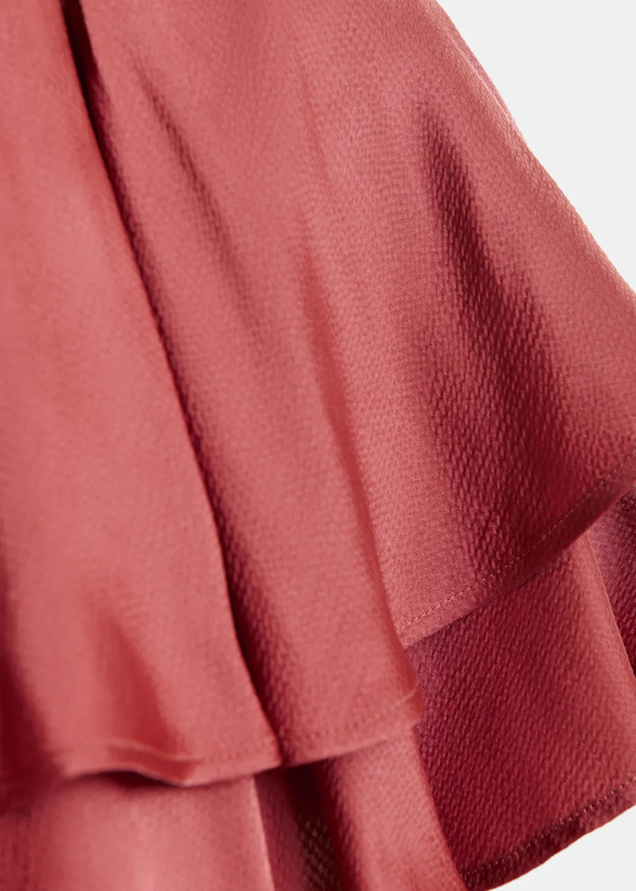 Essentiel Antwerp Hoenix Asymmetric Dress in Burnt Coral