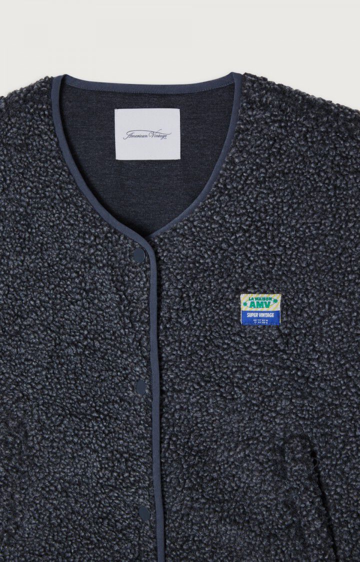 American Vintage Hoktown Fleece Gilet in Charcoal