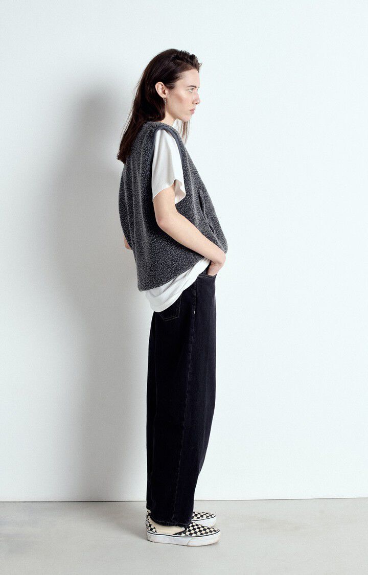 American Vintage Hoktown Fleece Gilet in Charcoal