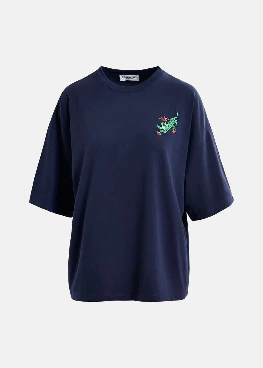 EA Hicecream Embroidered Tee in Dark Sapphire