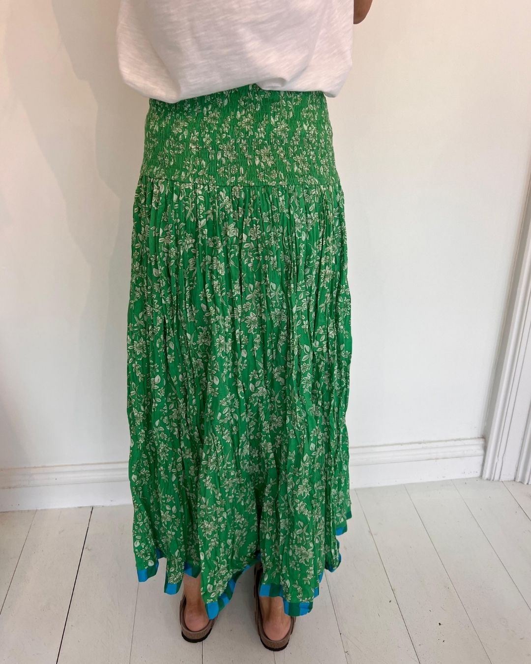 Handprint Dream Apparel Arista Skirt in Floral Green
