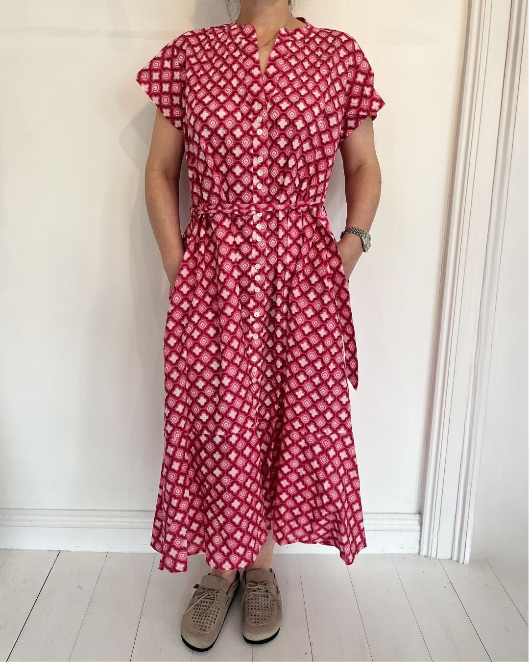 Handprint Dream Apparel Leslie Dress in Troy Pink