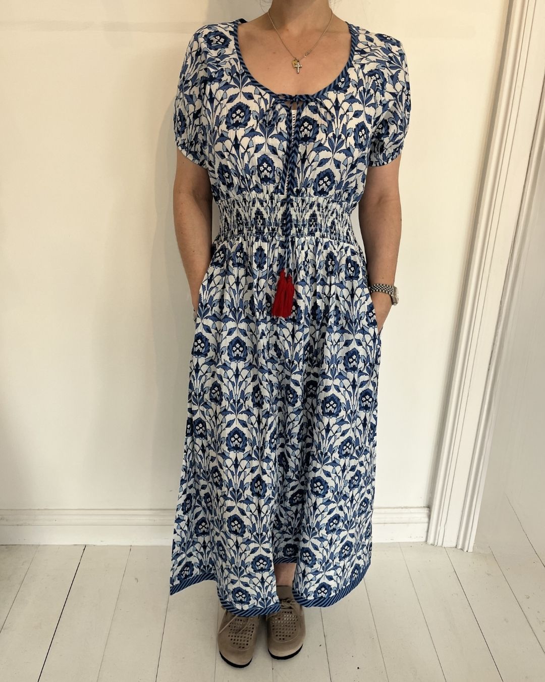 Handprint Dream Apparel Monet Dress in Tasmin Blue