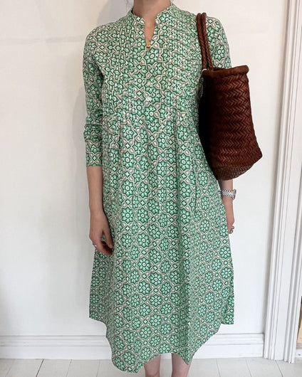 Handprint Dream Apparel Phantom Dress in Mosaic Green